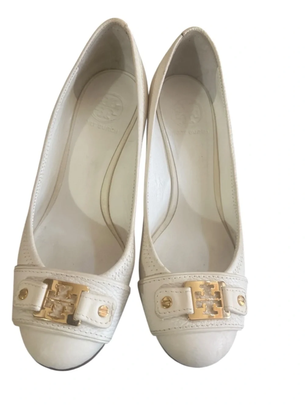 The Tory Burch Natalya wedge was Leather Logo Buckle Flats